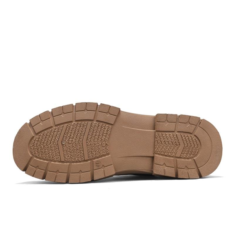 Fashion Platform Shoes Men's Casual PU Leather Shoes Brand Brown Lace Up Ankle Boots Thick Bottom Outdoor Hiking Shoe for Man Fashion