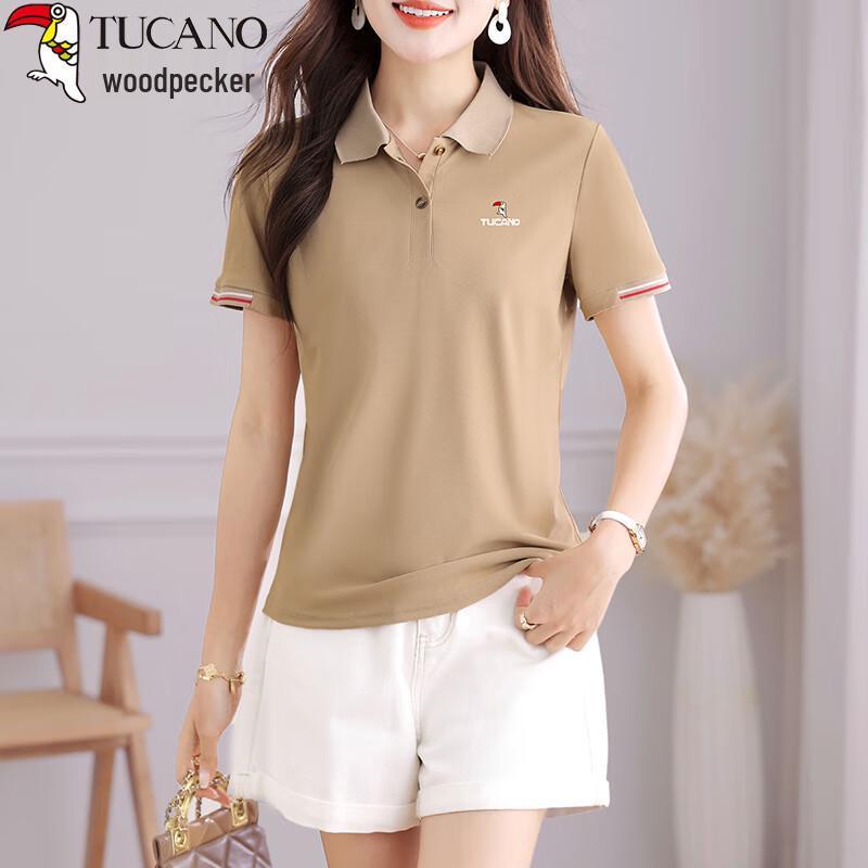 Woodpecker Women's Summer Short-Sleeve Ice Silk Slimming Polo Shirt