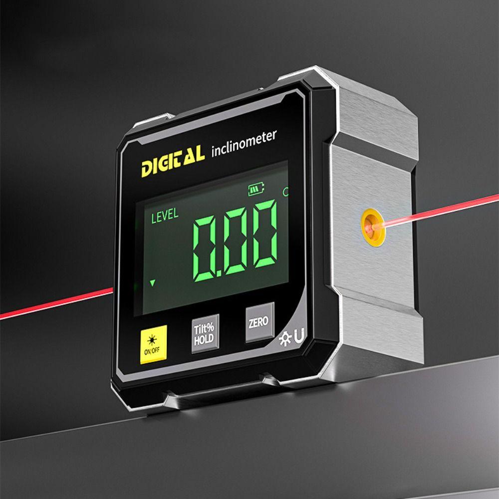 Rechargeable Double Sided Laser Inclinometer Four Sided Magnetic Slope Level Angle Level  Household