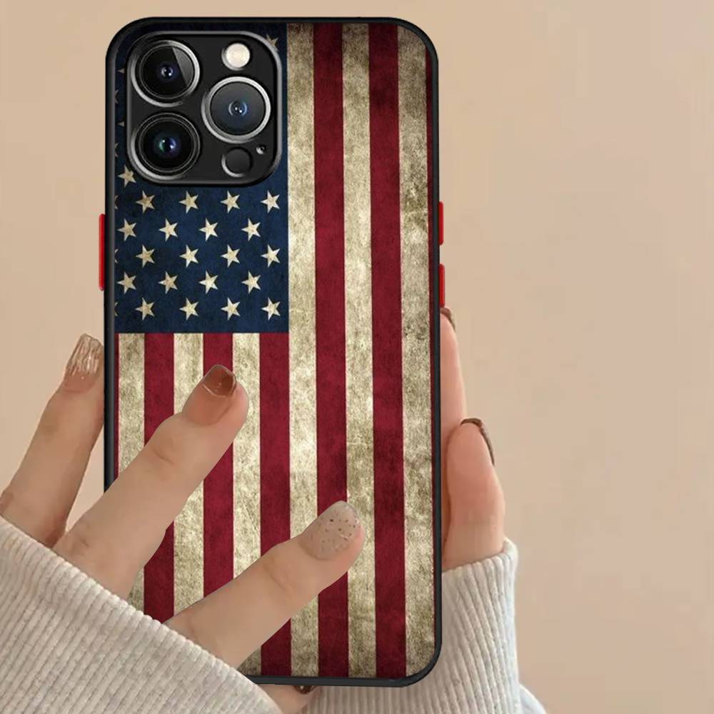 USA & UK Flaggen Hülle Für iPhone X XR XS 11 12 13 14 15 16 pro MAX mini Handyhülle Matt stoßfest