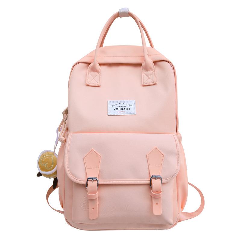 

2024 Новый рюкзак nНовая модная повседневная компьютерная сумка, рюкзак для средней школы, студенческий рюкзак с защитой от брызг розовый