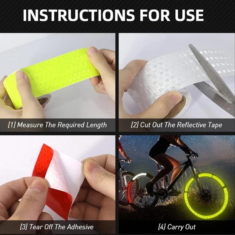 1/3/5Pcs 1M Car Reflective Tape Auto Safety Warning Sticker Reflector Protective Tape Strip Film for Trucks Auto Stickers