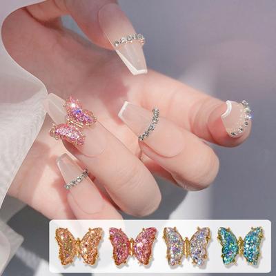 Schmetterling 3D-Strass-Maniküre-Dekoration, starke Luxus-Legierung, Nagelkunst-Dekorationen für Frauen