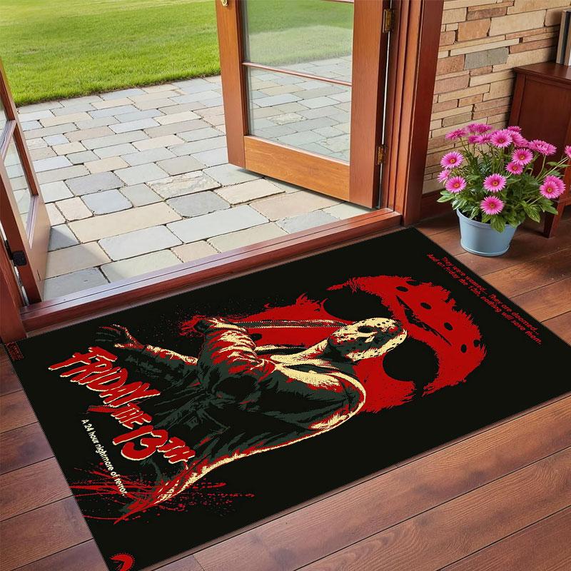 Crystal Velvet Rug Soft Non Slip Indoor Floor Mat Home DecorFriday the 13th Jason Voorhees