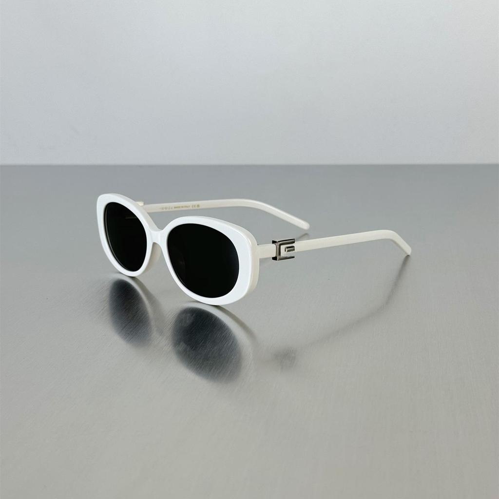 Women's High-End Retro Oval Sunglasses with UV Protection - Ni Ni Cai Wenjing Style