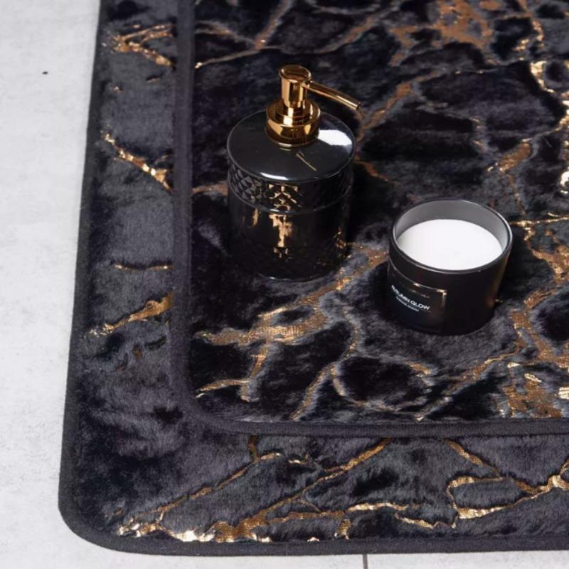Black Marble Bathroom Rug Bathroom Absorbent Bedroom Door Rug Kitchen Balcony Living Room Entrance Carpet Home Decoration