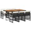 VidaXL Ensemble à manger de jardin coussins 7 pcs noir résine tressée 3210735