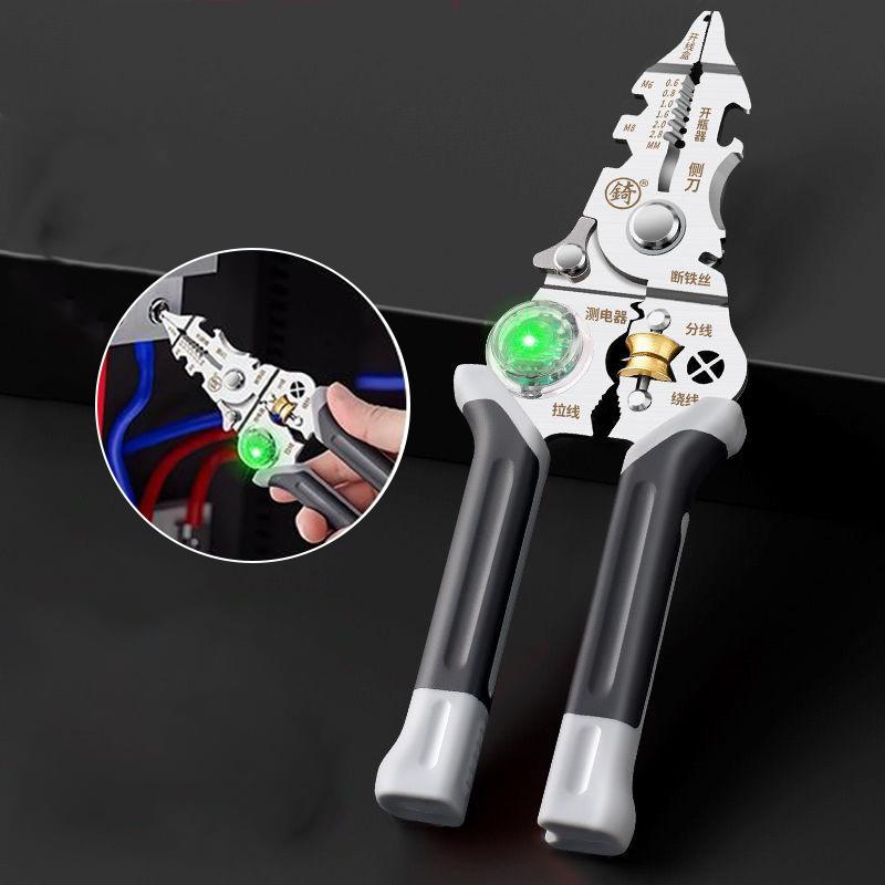 Foldable Wire Stripper With Electricity Measurement Plier For Cutting Pulling Wires Cable Electrician