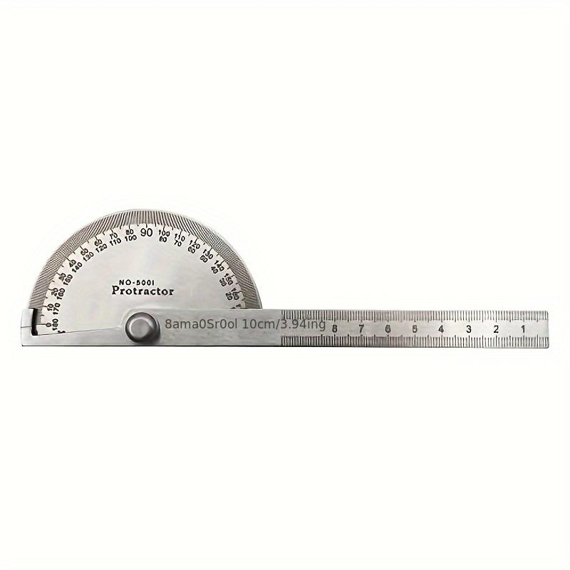 Precision Stainless Steel Angle Protractor - 0-180 Degree Adjustable Ruler, 3.94 Inch Woodworking Measurement Tool with Protective Soolies