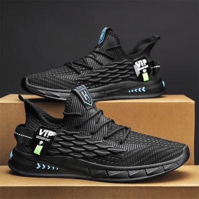 Chaussures pour hommes 2025 automne respirantes fines déodorantes maille tricotée mouche chaussures pour hommes décontractées sports course chaussures tendance