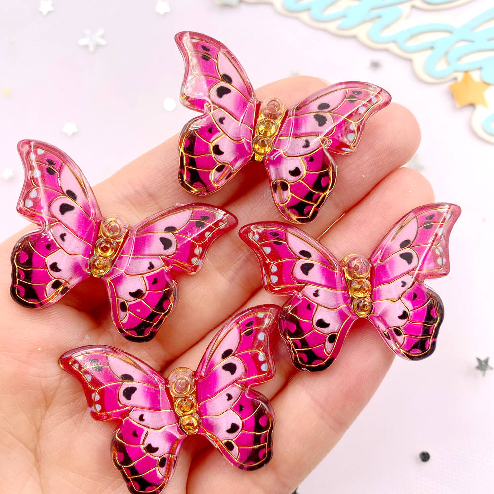 10pcs Shiny Colorful Beautiful Butterfly Figurine Flatback Rhinestone 1 Hole Bead DIY Wedding Decor Scrapbook Jewelry Crafts