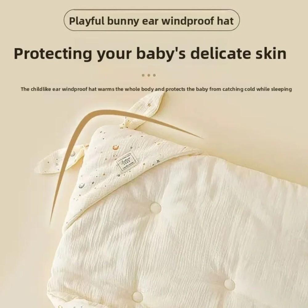 Extraweiche Thermische Puckdecke mit Hasenohren-Design Neugeborenen-Puckdecke Baby-Pucken Neugeborenenpflege
