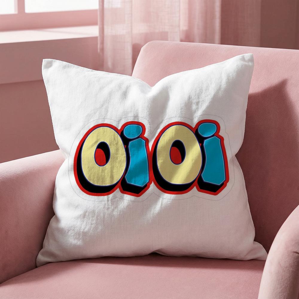 Cute Design O-Oioi Classic Cushion Cover Multi-Scene Pillow Cover for Home & Car - Reversible, Soft & Durable for Daily Use