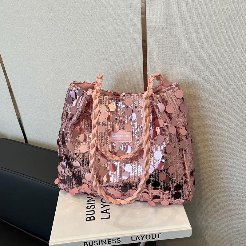 Autumn and winter popular underarm bag Korean version niche design large sequined tote bag foreign versatile single shoulder oblique span bag