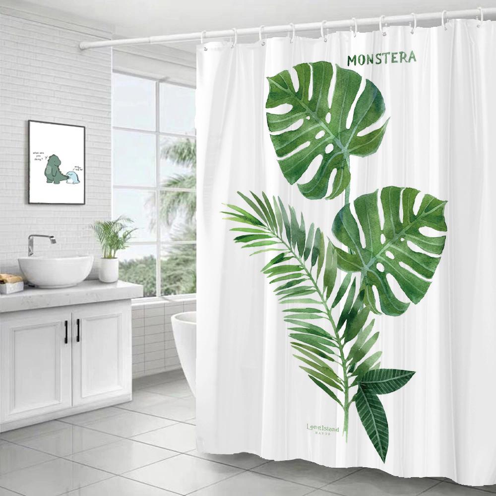 Floare Hortensie Purpurie Perdea de Duș Albă Peisaj 3D Plantă Verde Poliester Impermeabil Perdele de Baie Paravan de Baie Decor