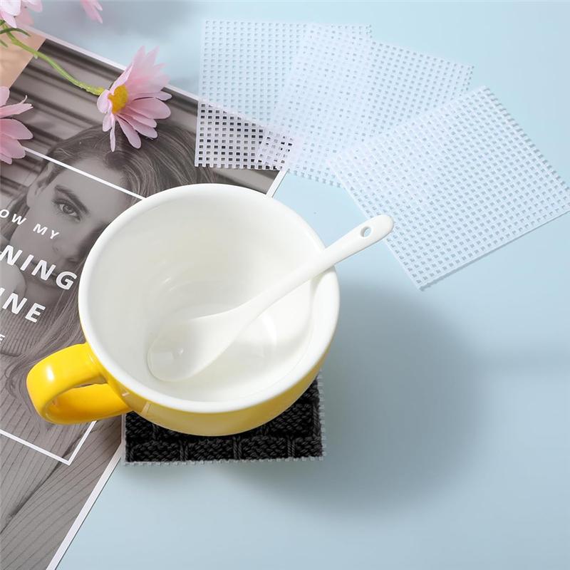 Good-Plastic Mesh For Embroidery Plastic Canvas White Mesh For Acrylic Yarn Handmade Knitting Crochet Project Making
