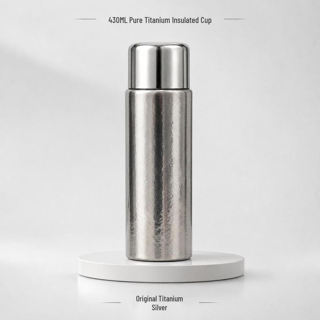 Large Capacity Pure Titanium Insulated Tea Cup with Steeping Separator - Elegant Design and Gift Box Included