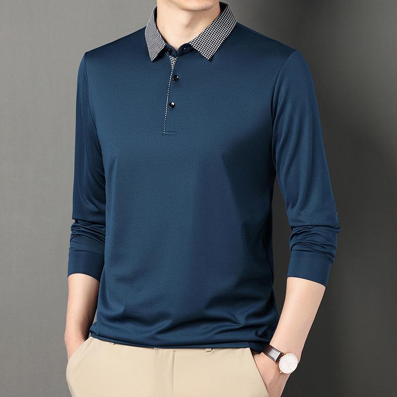 Повседневная рубашка поло с длинными рукавами — фото 7