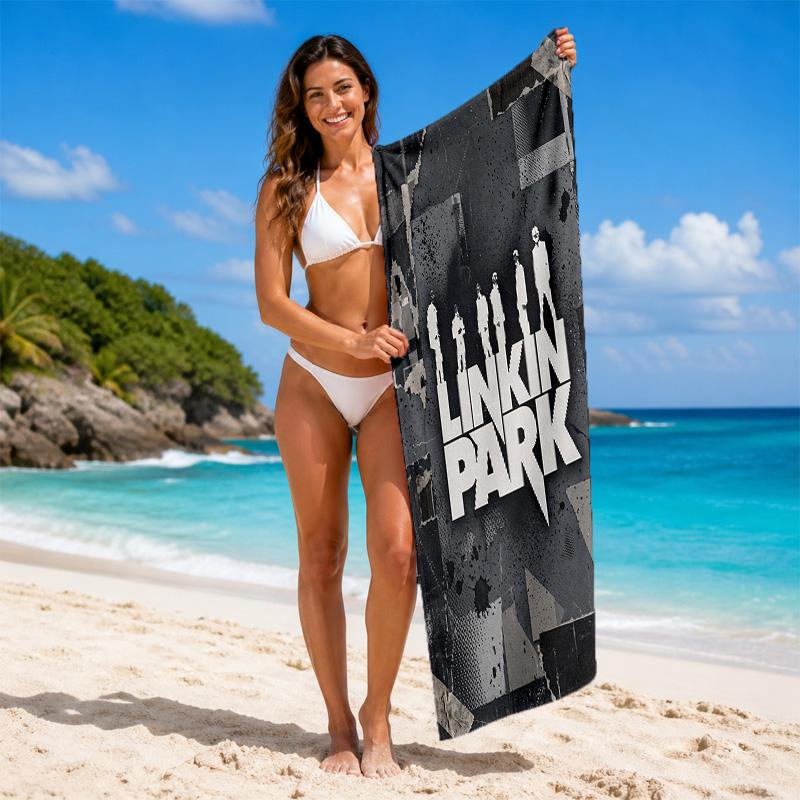 Linkin Park Print Microfiber Beach Towel Sand?Resistant Lightweight Towel For Swimming Outdoor Travel Use