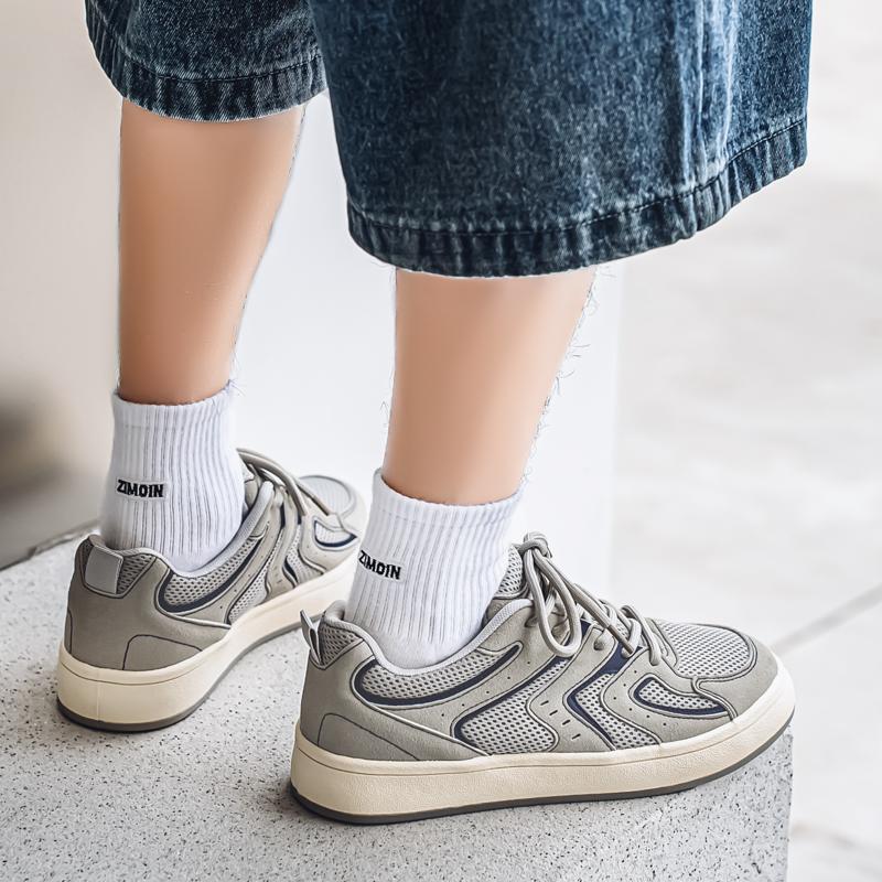 Fashion New Gray Men Vulcanize Shoes Casual Platform Sneakers Vintage Sports Korean Designer Flats Tennis Student Thick Sole Comfortable
