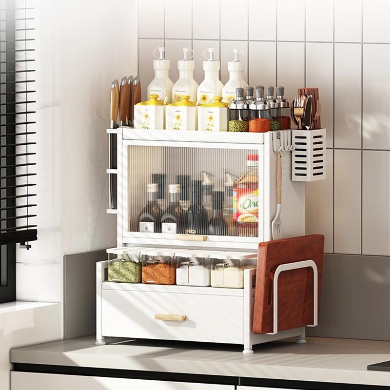 Bieying Countertop Storage Rack with Spice Jars