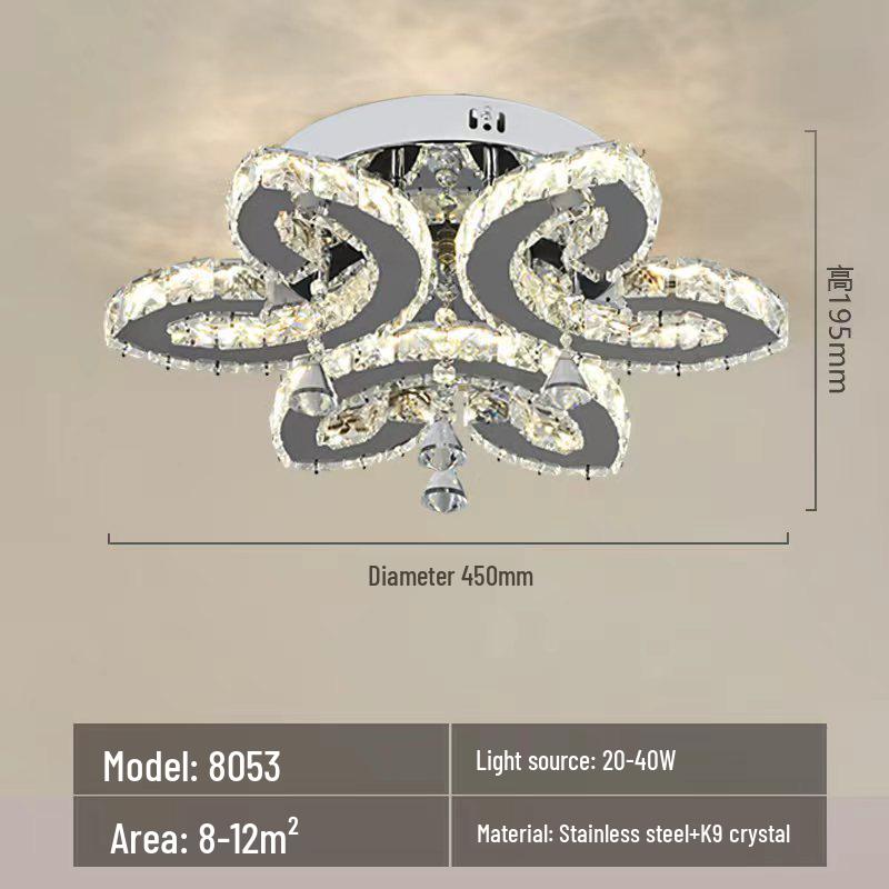 Modern Round LED Crystal Ceiling Light for Living Room or Hallway