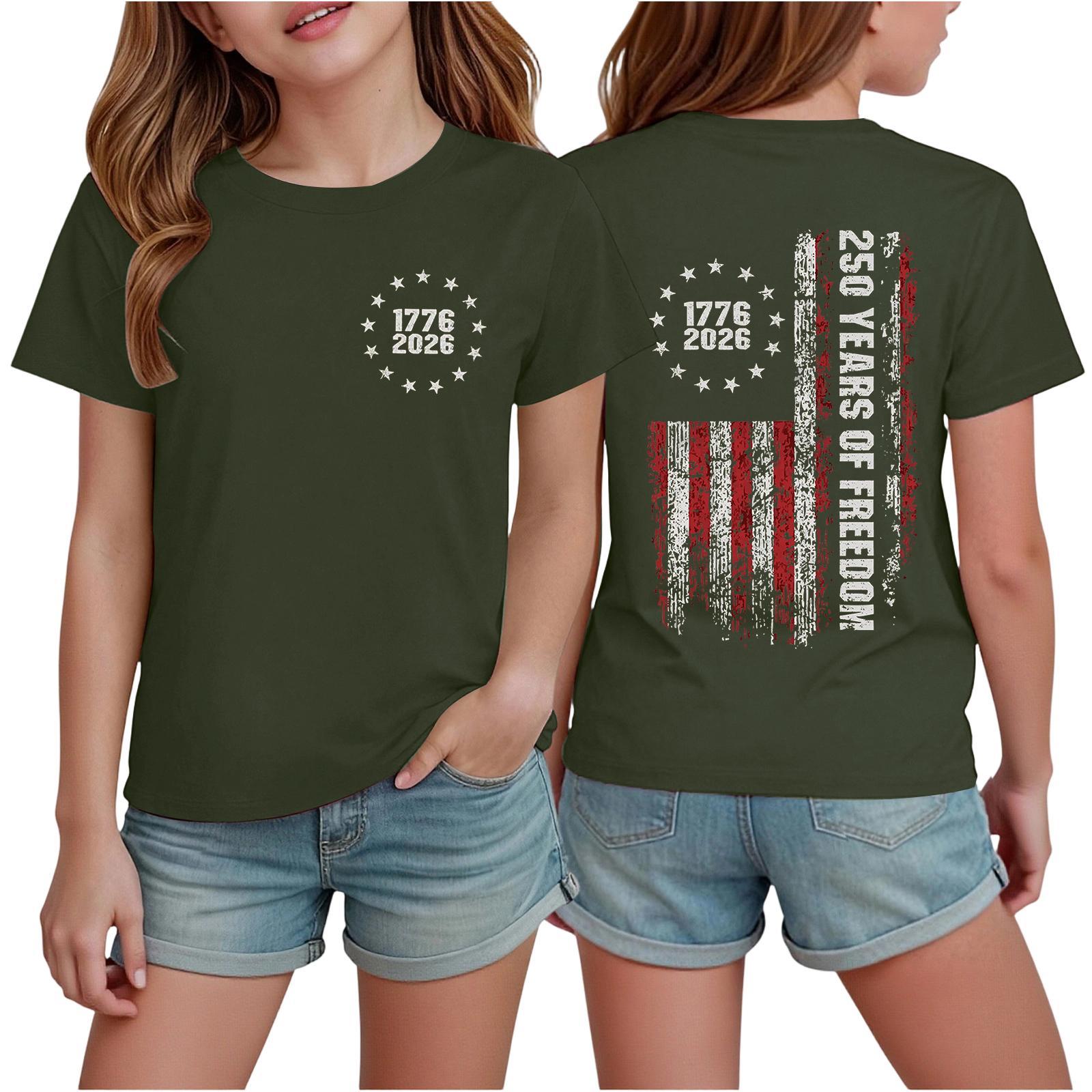 Boys  And Girls  Printed Fashion Casual Short-Sleeve T-Shirts 100
