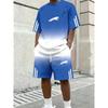Hot Selling Men's Summer New Comfortable Short-sleeved Round Neck T-shirt Shorts 2-piece Set