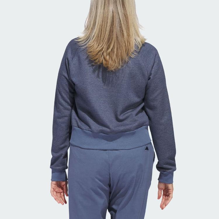 Adidas Go-To Sweatshirt Color Block Logo Short Sleeve Women Sweatshirt Dark-Blue IP4195