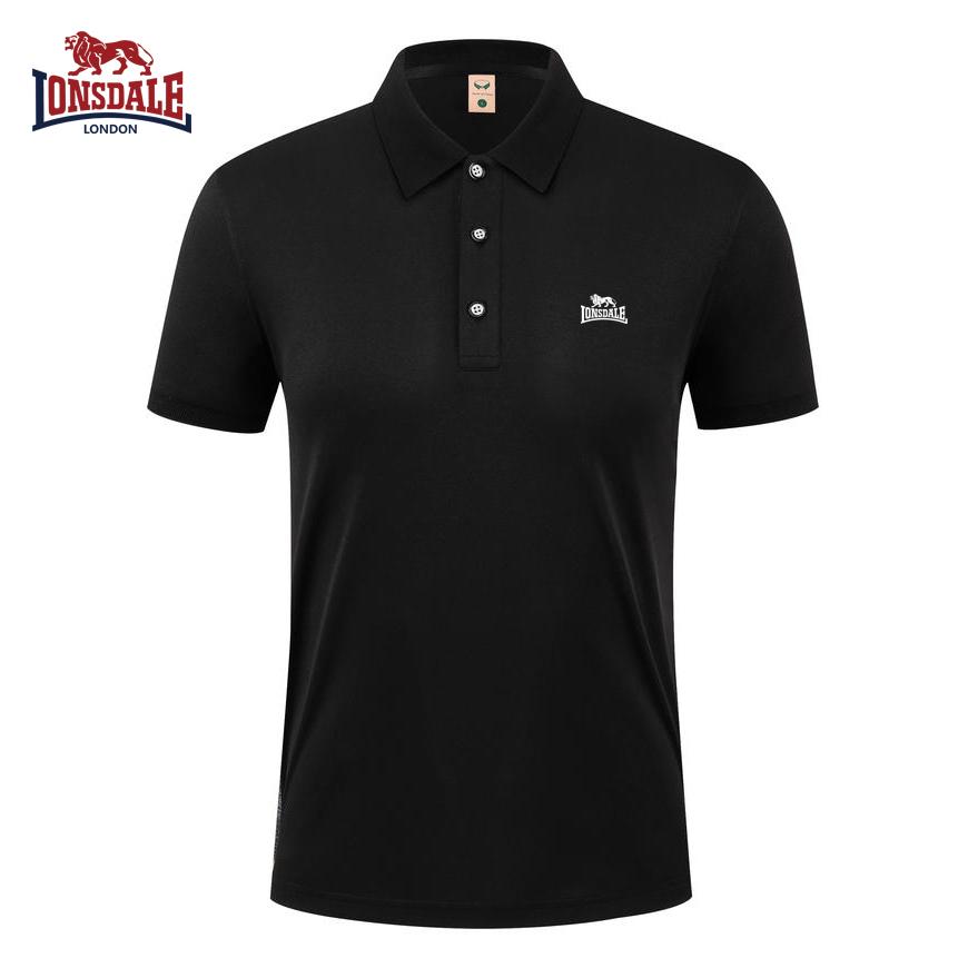 Lonsdale 2026 Летняя Новая Поло с Вышивкой, Повседневная Спортивная Воротником, Впитывающая Пот и Влагоотводящая, Чистая S чёрный