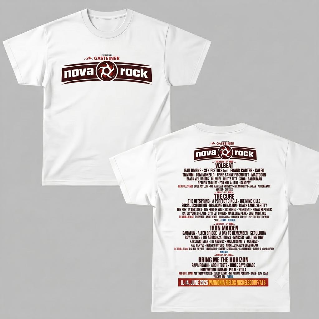 Nova Rock 2026 Festival Nickelsdorf Austria Maglietta Unisex Tutte le Taglie CB0429