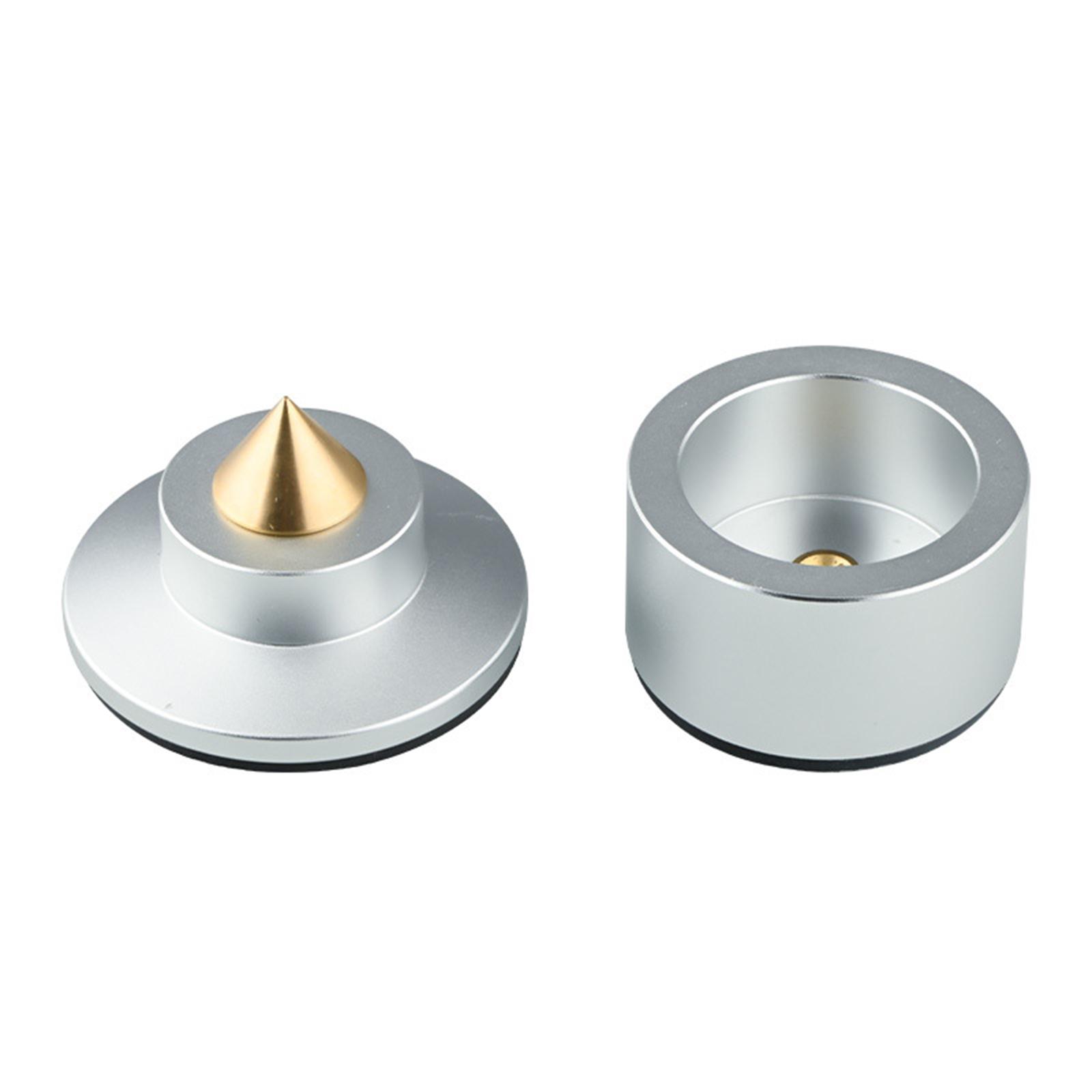 

Алюминиевый сплав Аудио Подставка для ног Штатив для гвоздезабивного станка Силиконовая противоскользящая прокладка - Накладки Кронштейн-амортизатор для динамика - Стойки серебряный