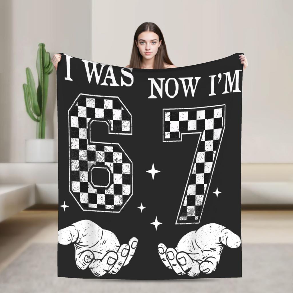 Six Seven 67 Steal A Brainrot Meme Flannel Blanket Warm Throw Blanket for Bedroom Decorative Novelty Bedspread Sofa Bed Cover