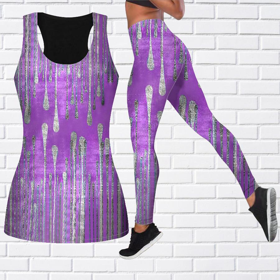 Blaues Regentropfen-Druck-Yoga-Outfit für Damen, modische Workout-Leggings, Fitness, Sport, lässige Yoga-Hose