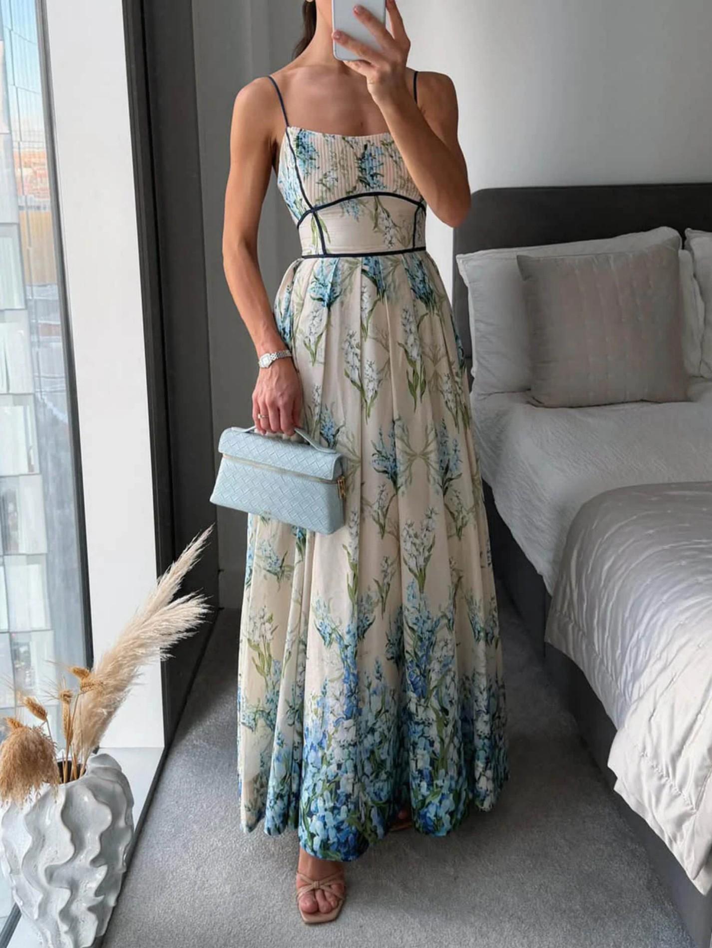 Europe and America 2026 new temperament casual linen beach vacation dress S