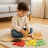 Creative Hamburger Puzzle Building Toys Wood Blocks Hamburger 3D Blocks  Children Early Learning