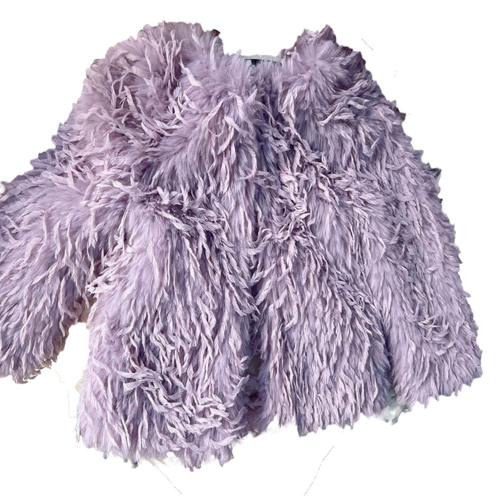 Girls' Autumn and Winter Temperament Warm Jacket Korean Style Solid Color Soft Top