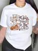 Plus Size Creative Halloween Pumpkin & Cartoon Animal Print Casual Short Sleeve T-Shirt,Round Neck Casual Short Sleeves, Seasonal Fashion,Thanksgiving
