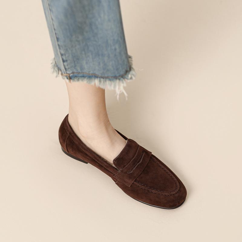 Women s shoes 2026 velvet loafers women s winter fur cotton shoes flat leather shoes single shoes women 34