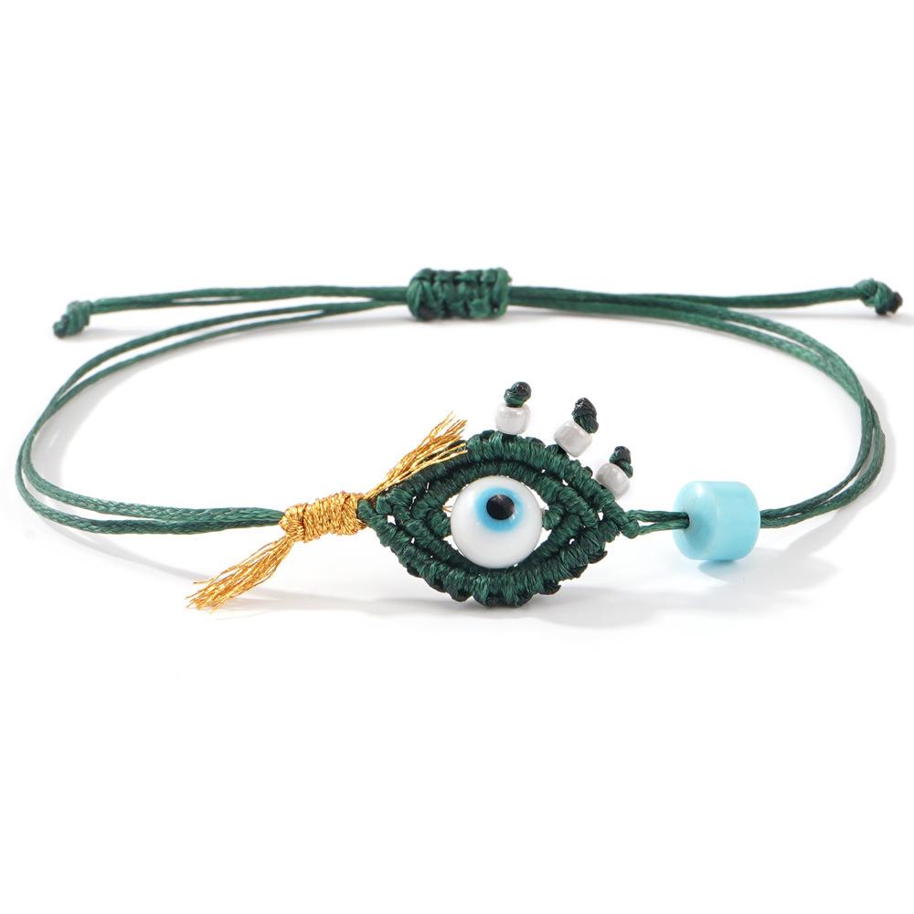 Multi-color Glass Evil Eye Bracelet for Women – Niche Design, Versatile Hand Jewelry with Personality