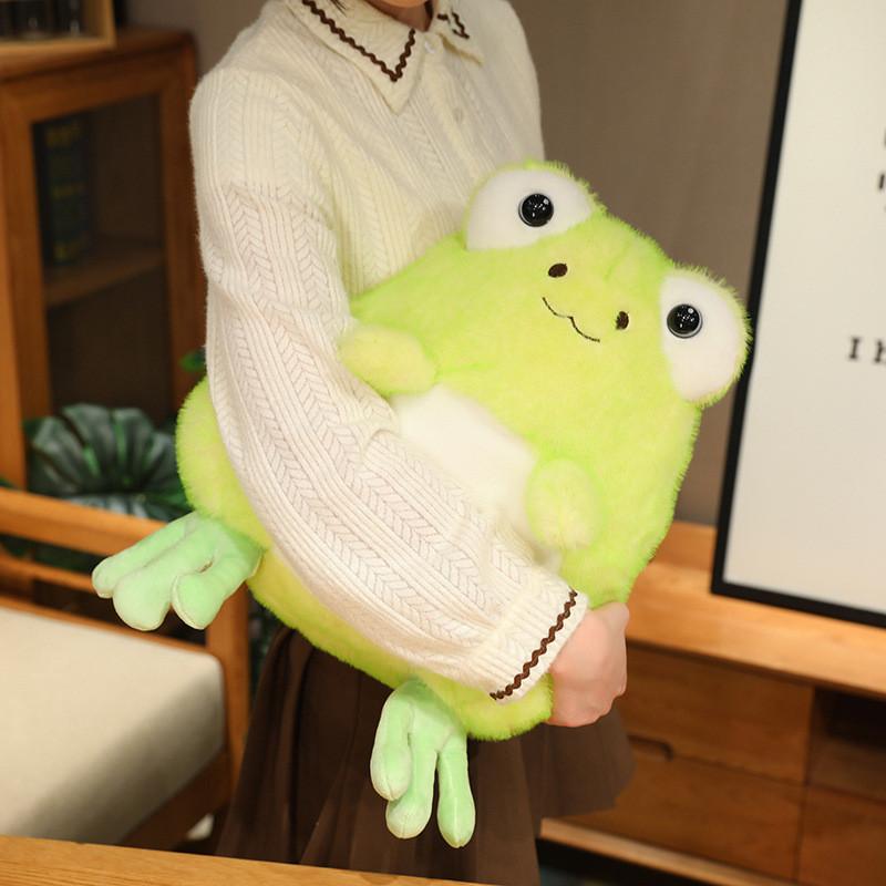 New Two-tone Cashmere Little Frog Plush Toy Smiling Frog Doll Children's Companion Doll 20cm 0.15kg
