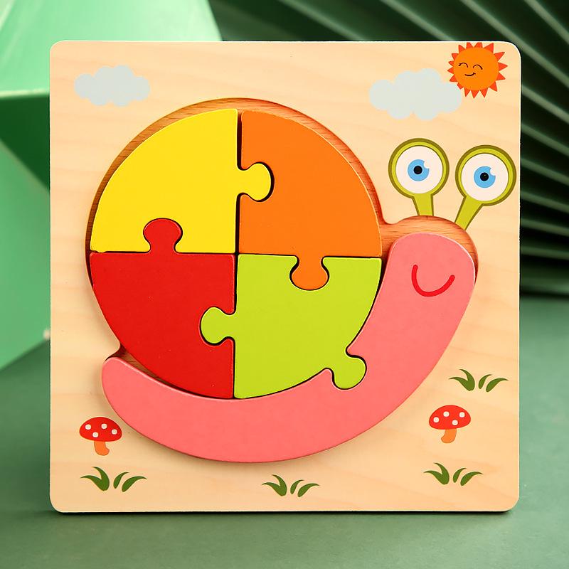 Wooden 3D Educational Puzzle for Toddlers - Interactive, Creative Hands-on Toy for Ages 1-3