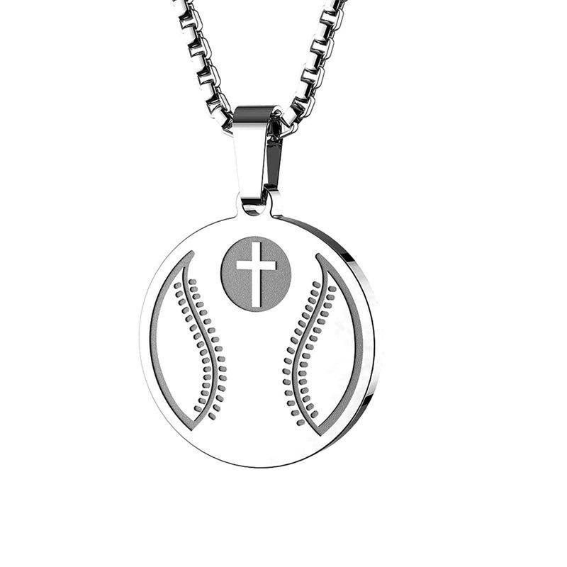 Round Card Sports Style Pendant Necklace Basketball Baseball Men's and Women's Sports