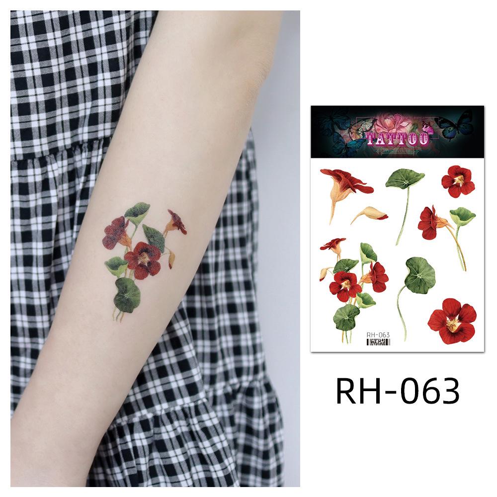 Waterproof Colorful Flower Tattoo Stickers - Disposable Tattoos