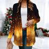 Women's Plaid Spliced 3D Print Long Sleeve Open Front Cardigan, Casual Loose Fit Lightweight Street Style Outerwear