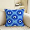 L-Lucky Evil Eye Cushion Cover Natural Linen Pillowcase Set, All-In-One Decor For Sofa, Bedroom & Chair