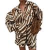 Women's Clothing, New Spring Models In Europe and America, Fashionable Striped Printed Shirt and Shorts Set, Two-piece Set.