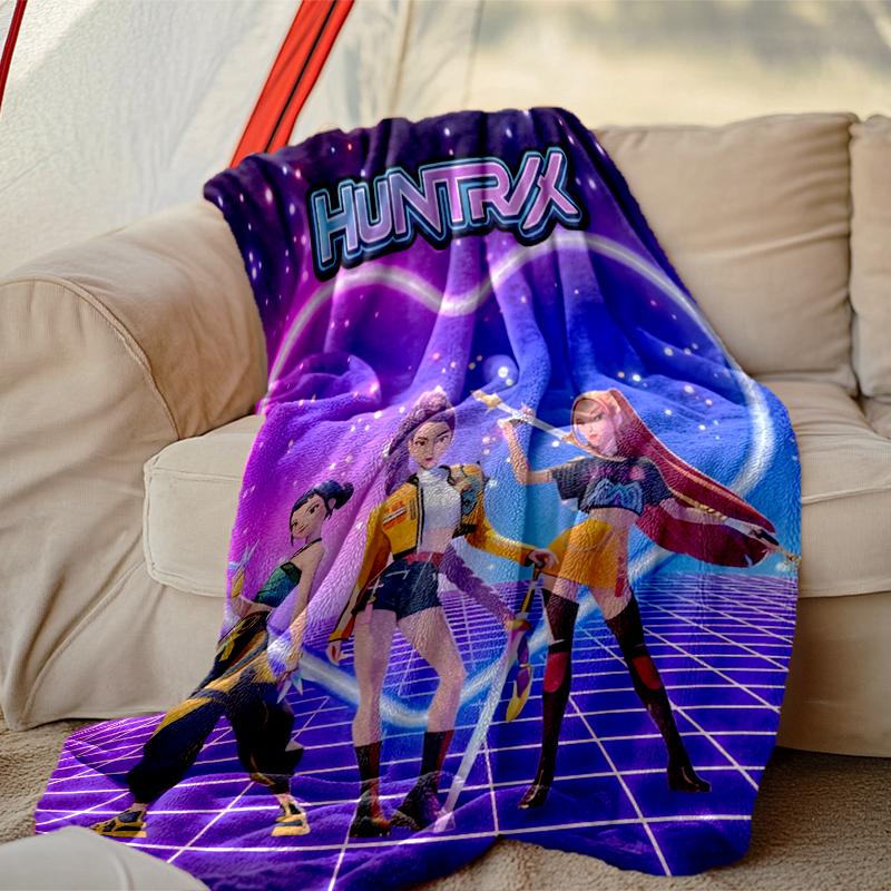 1pc Digital Print Nap Blanket, Kpop Demon Hunters Blanket for Home Use, All Season Warmth, Christmas and Valentine's Day Gift Blanket