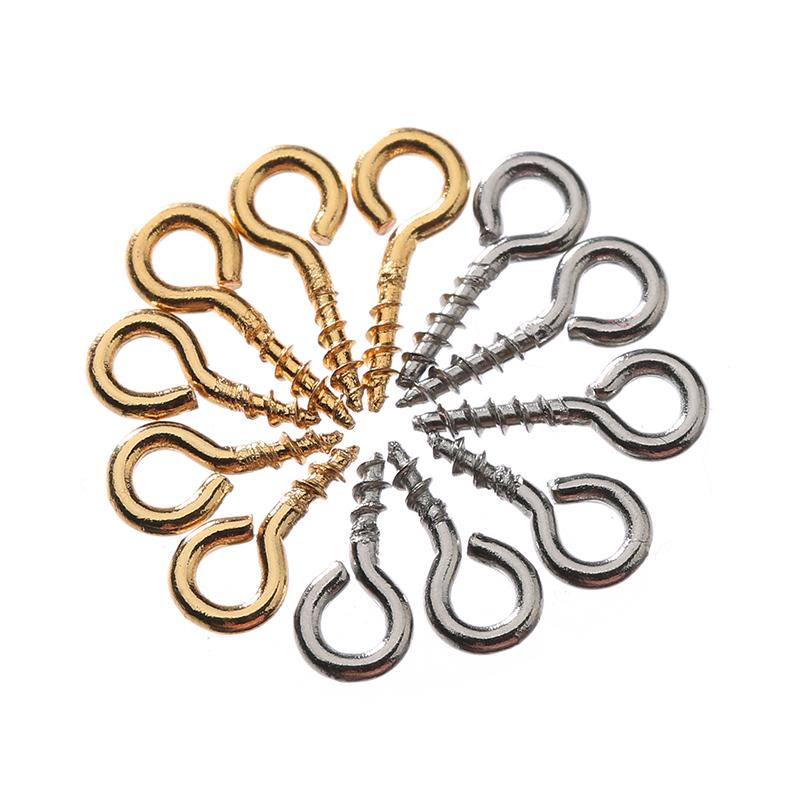 50pcs PVD Never Fade Stainless Steel Pendants Connectors Clasps Pinch Clip Eye Pins Connectors For Diy Necklace Jewelry Findings