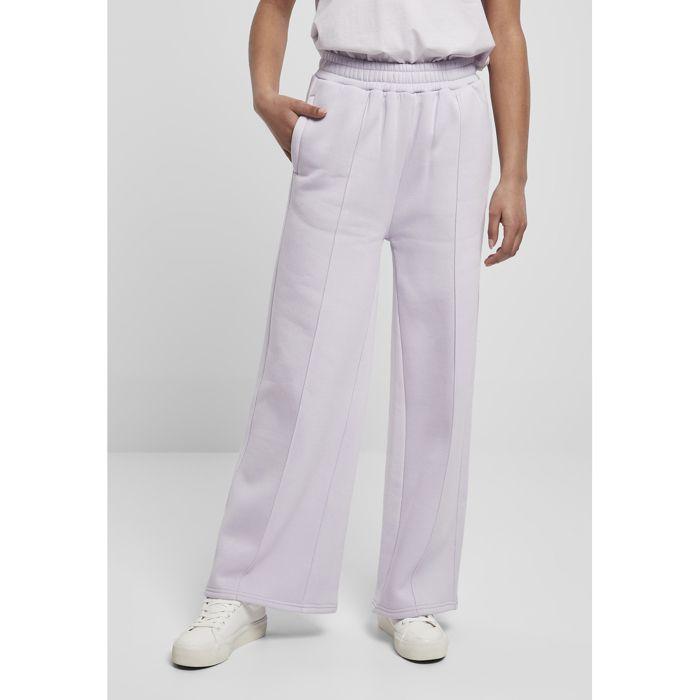 Pantalon Femme - Urban Classics - Pin Tuck - Violet Lila - Taille Élastique - Poches Latérales